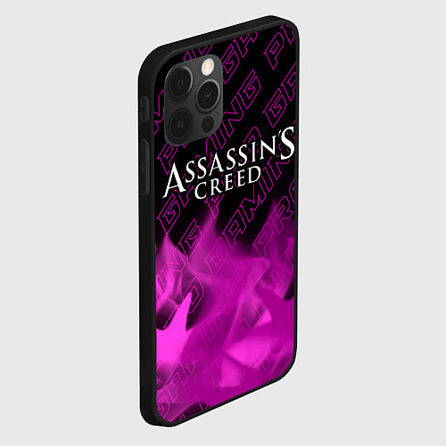 Чехол iPhone 12 Pro Assassins Creed pro gaming: символ сверху / 3D-Черный – фото 2