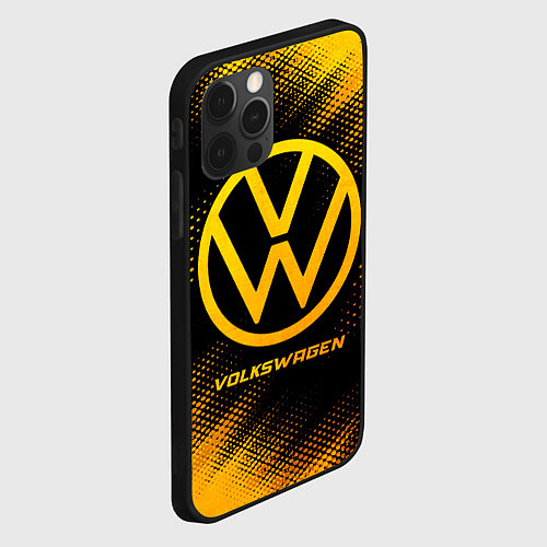 Чехол iPhone 12 Pro Volkswagen - gold gradient / 3D-Черный – фото 2