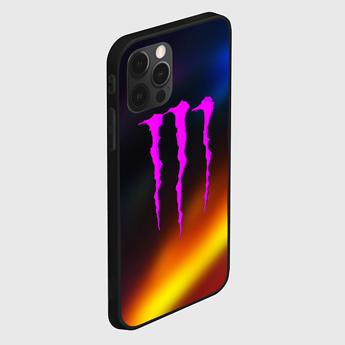 Чехол iPhone 12 Pro Monster energy gradient color / 3D-Черный – фото 2