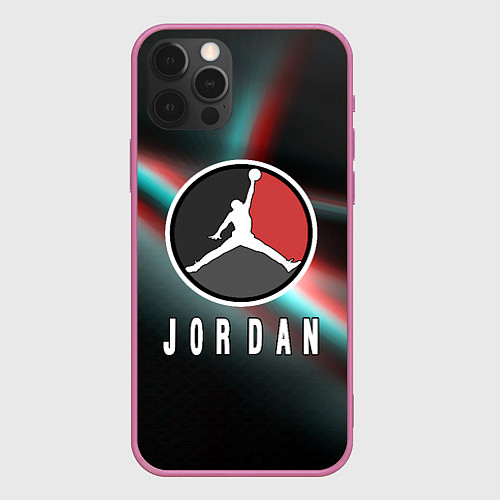 Чехол iPhone 12 Pro Nba jordan sport / 3D-Малиновый – фото 1