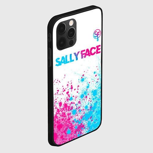 Чехол iPhone 12 Pro Sally Face neon gradient style: символ сверху / 3D-Черный – фото 2