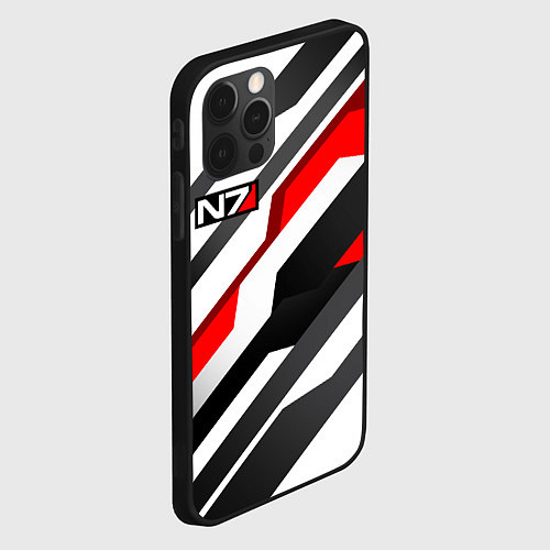 Чехол iPhone 12 Pro Mass effect - white uniform n7 / 3D-Черный – фото 2