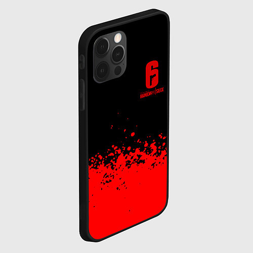 Чехол iPhone 12 Pro Rainbow Six красные краски / 3D-Черный – фото 2