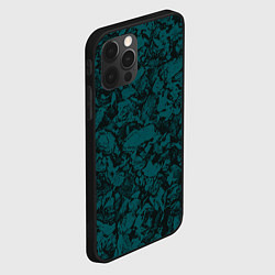 Чехол для iPhone 12 Pro Текстура каменная тёмно-зелёный, цвет: 3D-черный — фото 2