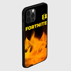 Чехол для iPhone 12 Pro Fortnite - gold gradient: символ сверху, цвет: 3D-черный — фото 2