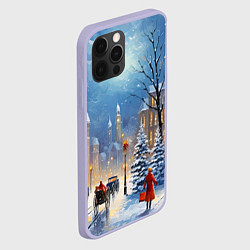 Чехол для iPhone 12 Pro Новогодний городской пейзаж, цвет: 3D-светло-сиреневый — фото 2