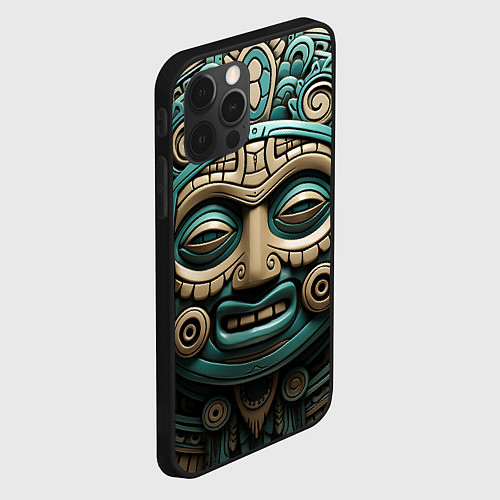 Чехол iPhone 12 Pro Орнамент в стиле индейцев майя / 3D-Черный – фото 2