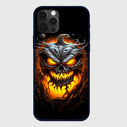 Чехол для iPhone 12 Pro Halloween - зловещая тыква, цвет: 3D-черный