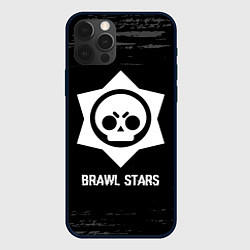 Чехол для iPhone 12 Pro Brawl Stars glitch на темном фоне, цвет: 3D-черный
