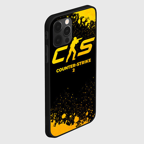 Чехол iPhone 12 Pro Counter-Strike 2 - gold gradient / 3D-Черный – фото 2