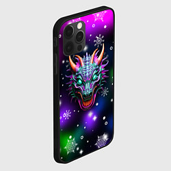 Чехол для iPhone 12 Pro Неновый дракон, цвет: 3D-черный — фото 2