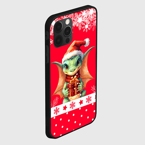 Чехол iPhone 12 Pro Дракон с подарком - 2024 / 3D-Черный – фото 2