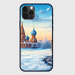 Чехол для iPhone 12 Pro Российская зима, цвет: 3D-черный