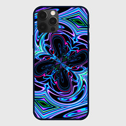 Чехол для iPhone 12 Pro Абстракция neon, цвет: 3D-черный