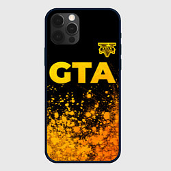 Чехол для iPhone 12 Pro GTA - gold gradient посередине, цвет: 3D-черный