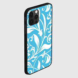 Чехол для iPhone 12 Pro Растительный паттерн - минимализм, цвет: 3D-черный — фото 2