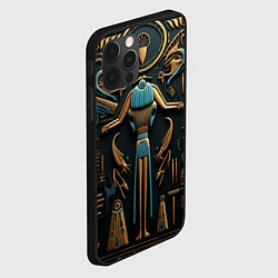 Чехол для iPhone 12 Pro Орнамент в стиле египетской иероглифики, цвет: 3D-черный — фото 2