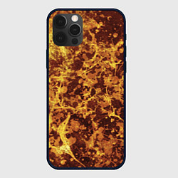 Чехол для iPhone 12 Pro Абстракция - желтый антрацит, цвет: 3D-черный