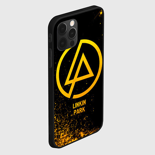 Чехол iPhone 12 Pro Linkin Park - gold gradient / 3D-Черный – фото 2