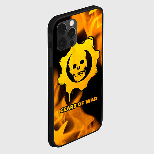 Чехол iPhone 12 Pro Gears of War - gold gradient / 3D-Черный – фото 2