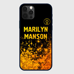 Чехол для iPhone 12 Pro Marilyn Manson - gold gradient посередине, цвет: 3D-черный