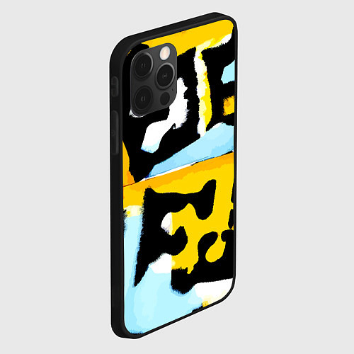 Чехол iPhone 12 Pro Абстрактная композиция / 3D-Черный – фото 2
