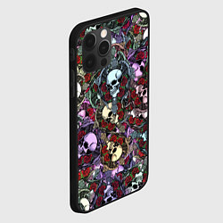 Чехол для iPhone 12 Pro Череп с крыльями паттерн, цвет: 3D-черный — фото 2