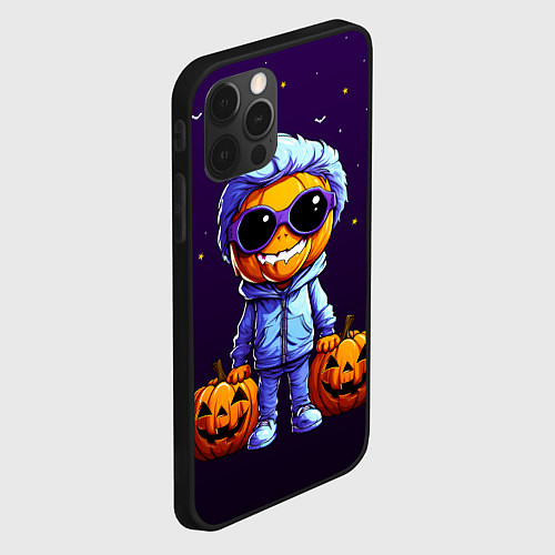 Чехол iPhone 12 Pro Happy pumpkin / 3D-Черный – фото 2