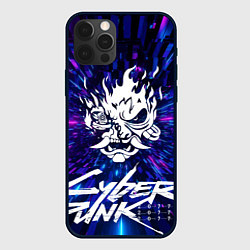 Чехол для iPhone 12 Pro Cyberpunk 2077: samurai blue, цвет: 3D-черный