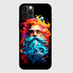 Чехол для iPhone 12 Pro Санта Клаус разноцветный, цвет: 3D-черный