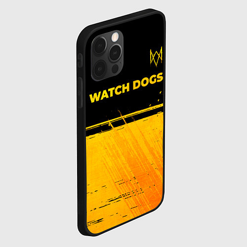 Чехол iPhone 12 Pro Watch Dogs - gold gradient посередине / 3D-Черный – фото 2