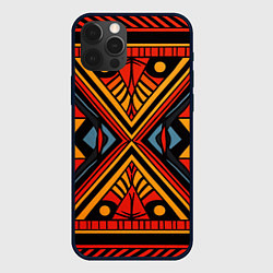 Чехол для iPhone 12 Pro Геометрический узор в африканском стиле, цвет: 3D-черный