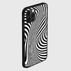 Чехол для iPhone 12 Pro Цвета зебры оптическая иллюзия, цвет: 3D-черный — фото 2