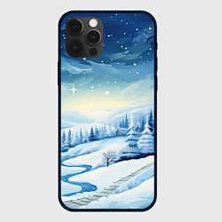 Чехол для iPhone 12 Pro Новогодняя опушка, цвет: 3D-черный