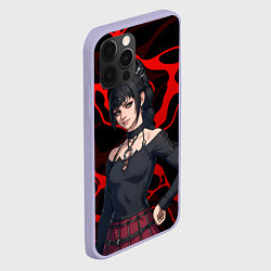 Чехол для iPhone 12 Pro Шэдоухарт - красные разводы, цвет: 3D-светло-сиреневый — фото 2