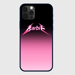 Чехол для iPhone 12 Pro Барби - стиль металлики: градиент, цвет: 3D-черный