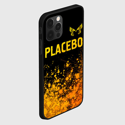 Чехол iPhone 12 Pro Placebo - gold gradient посередине / 3D-Черный – фото 2