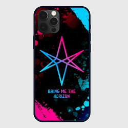 Чехол для iPhone 12 Pro Bring Me the Horizon - neon gradient, цвет: 3D-черный