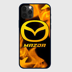 Чехол для iPhone 12 Pro Mazda - gold gradient, цвет: 3D-черный