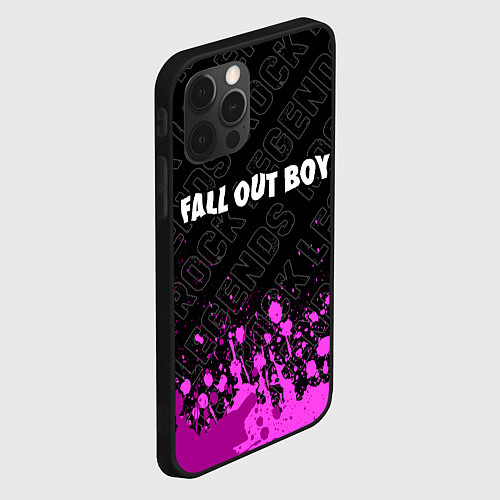 Чехол iPhone 12 Pro Fall Out Boy rock legends посередине / 3D-Черный – фото 2