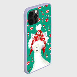 Чехол для iPhone 12 Pro Лама - альпака с леденцами, цвет: 3D-светло-сиреневый — фото 2