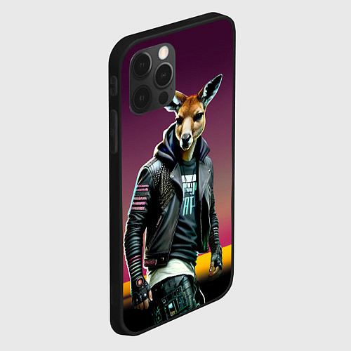 Чехол iPhone 12 Pro Cool kangaroo - ai art / 3D-Черный – фото 2