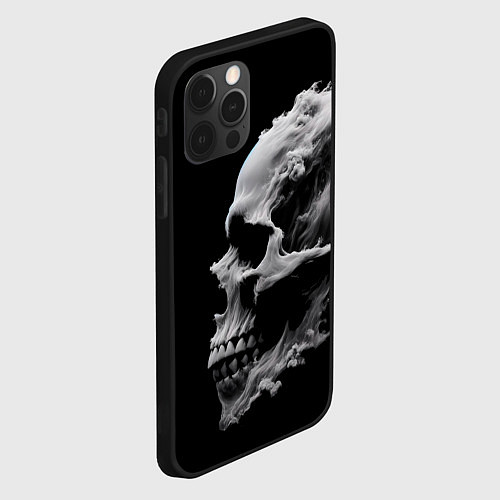 Чехол iPhone 12 Pro Дымный череп / 3D-Черный – фото 2