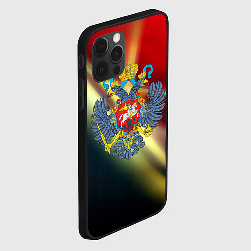 Чехол iPhone 12 Pro Герб РФ патриот / 3D-Черный – фото 2