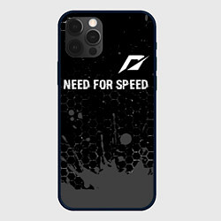 Чехол для iPhone 12 Pro Need for Speed glitch на темном фоне посередине, цвет: 3D-черный
