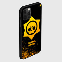 Чехол для iPhone 12 Pro Brawl Stars - gold gradient, цвет: 3D-черный — фото 2