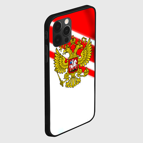 Чехол iPhone 12 Pro Герб РФ спорт / 3D-Черный – фото 2