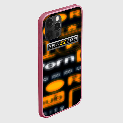 Чехол iPhone 12 Pro Brazzers hub / 3D-Малиновый – фото 2