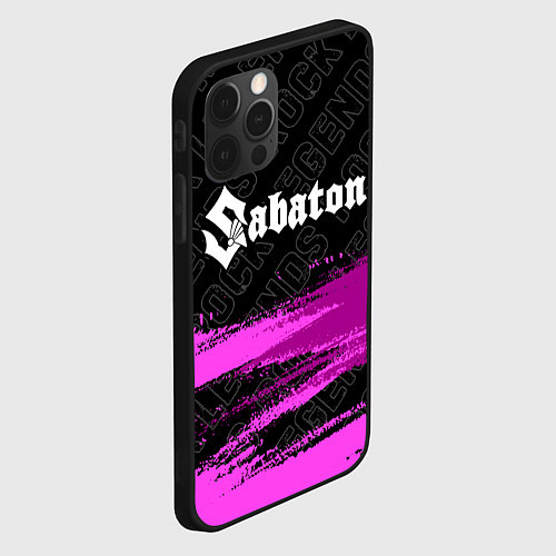 Чехол iPhone 12 Pro Sabaton rock legends посередине / 3D-Черный – фото 2