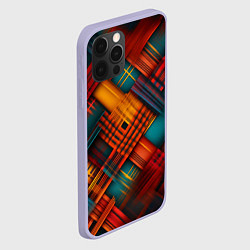 Чехол для iPhone 12 Pro Разноцветная клетка в шотландском стиле, цвет: 3D-светло-сиреневый — фото 2